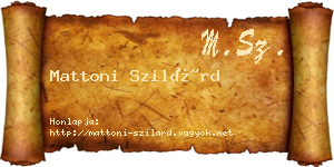 Mattoni Szilárd névjegykártya